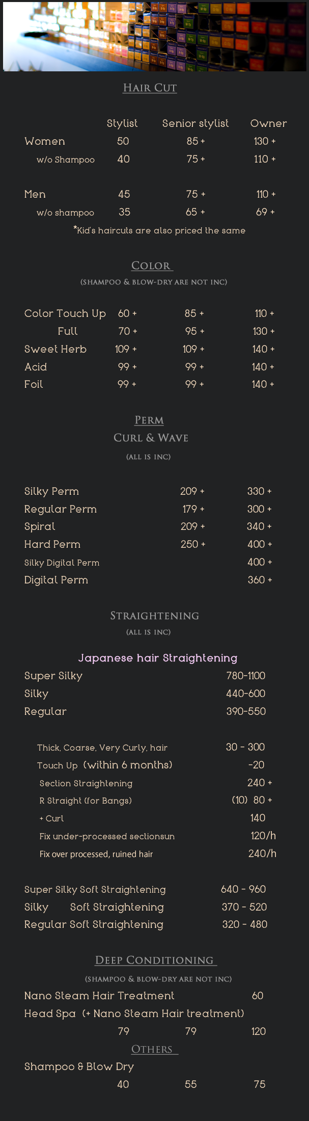 Service Menu